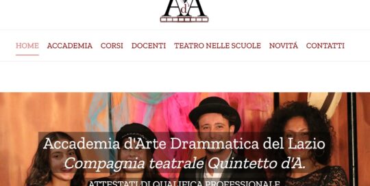 sito web Accademia arte drammatica realizzato da Gaetano Pastore schermata home page